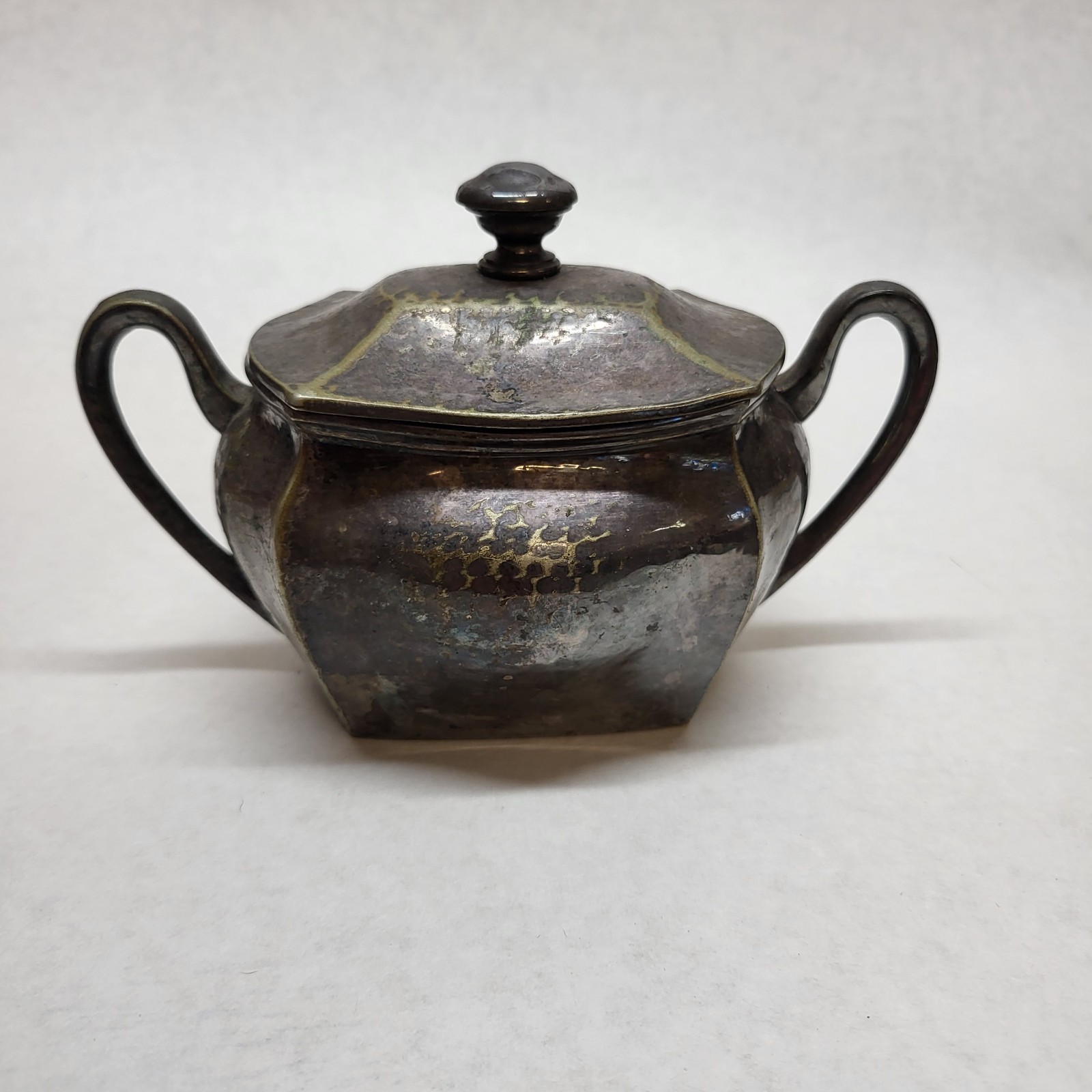 Antique 1926 Alpaca Sugar Bowl With Lid Manufacturing Date Stamped On The Bottom