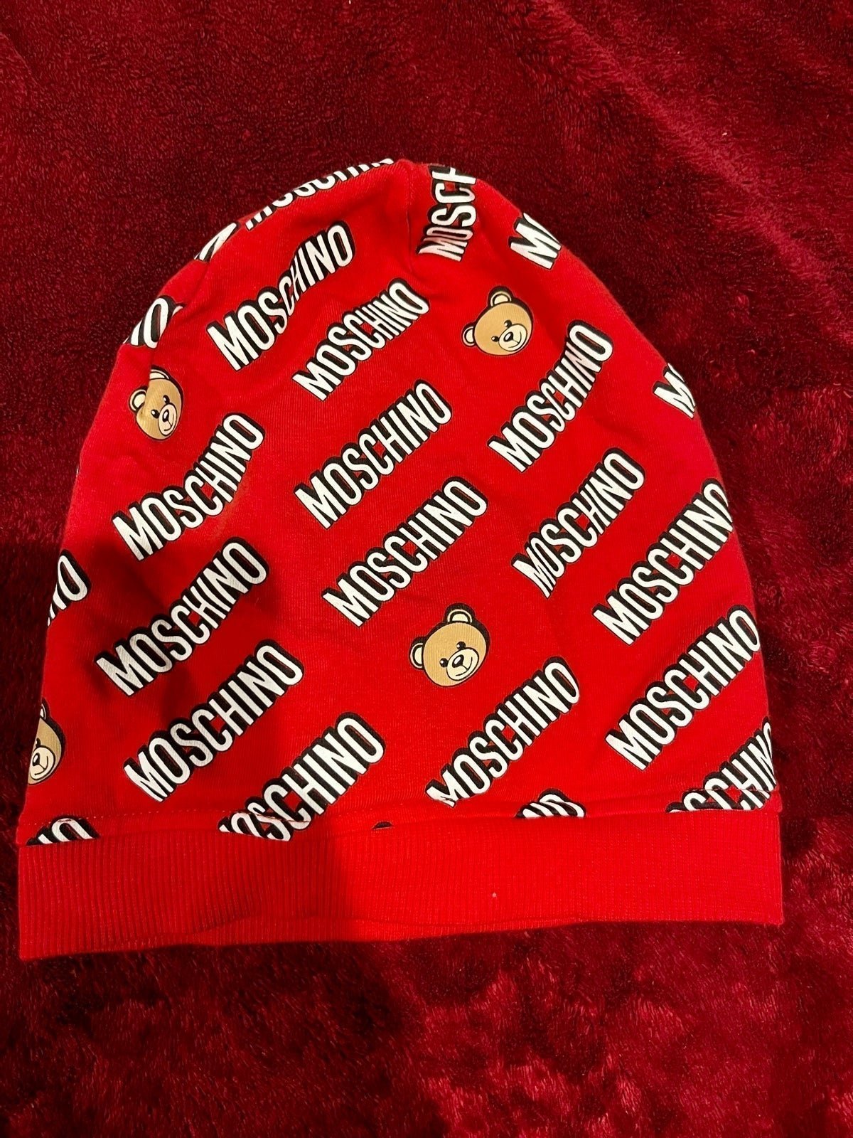 AUTHENTIC MOSCHINO ALL OVER BABY HAT (SMALL)