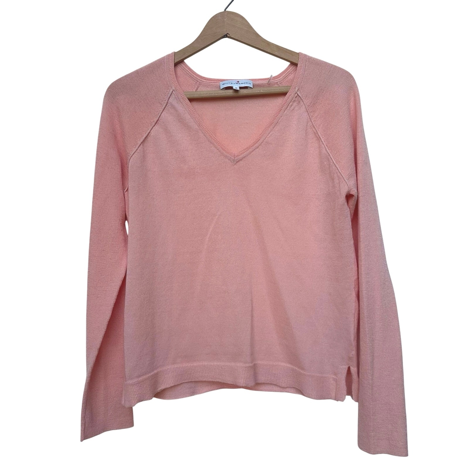 White + Warren Pink Lightweight Sweater - Size M