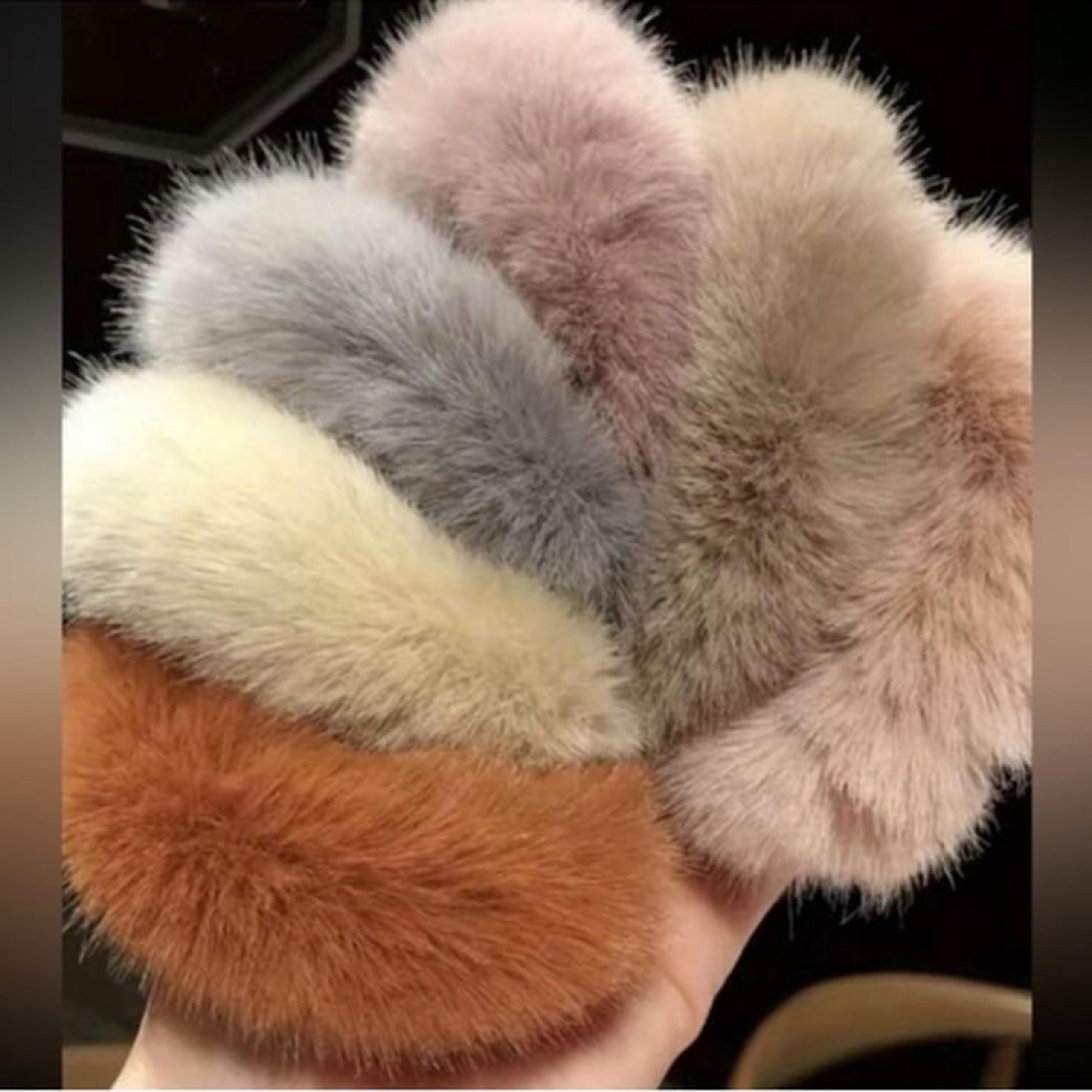 6 pcs Fluffy Hair Tie Set Stretch Multicolor