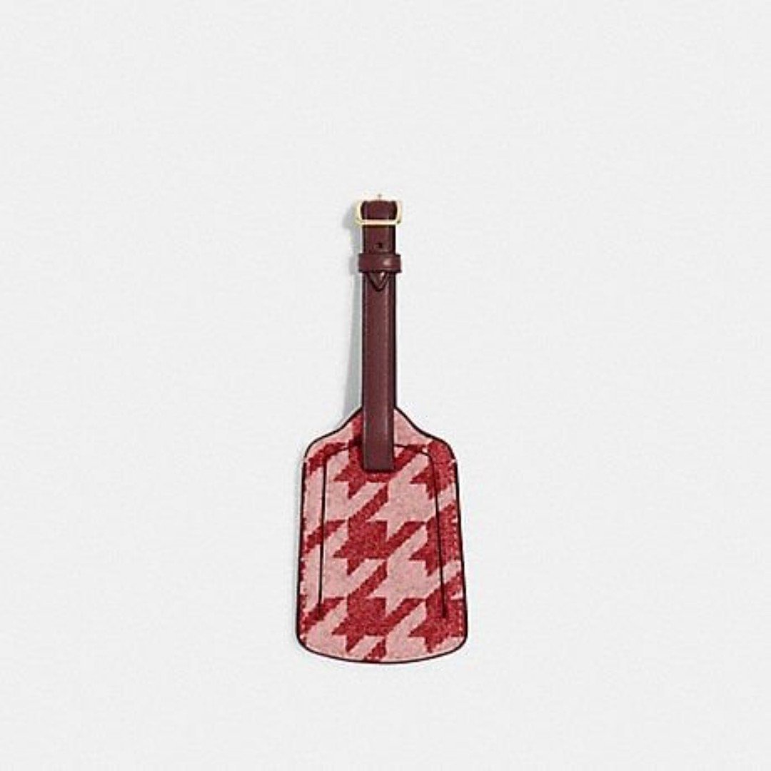 COACH LUGGAGE TAG WITH HOUNDSTOOTH PRINT NEW