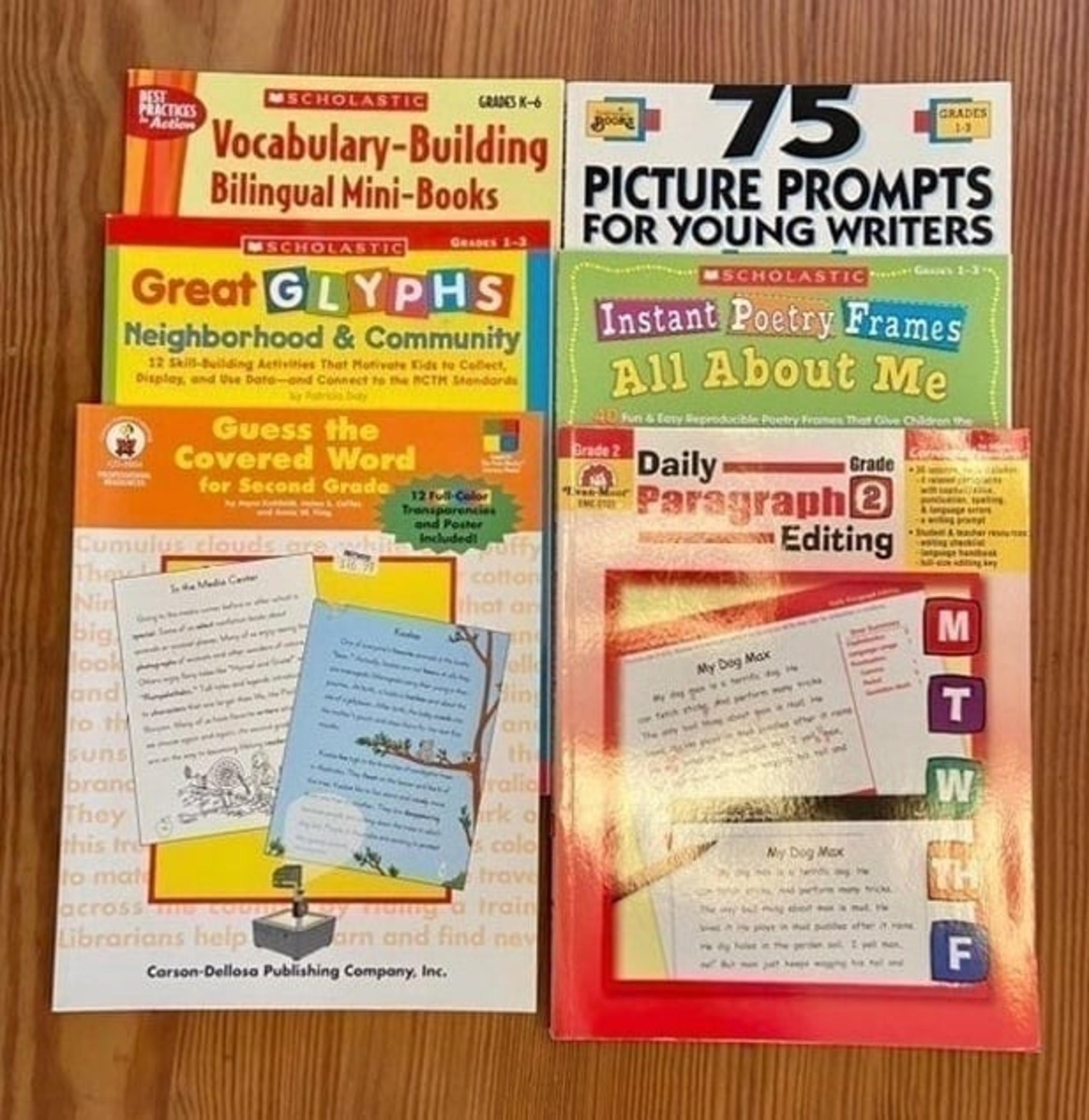 6 elementary teachers workbooks - language arts/ reading/ writing