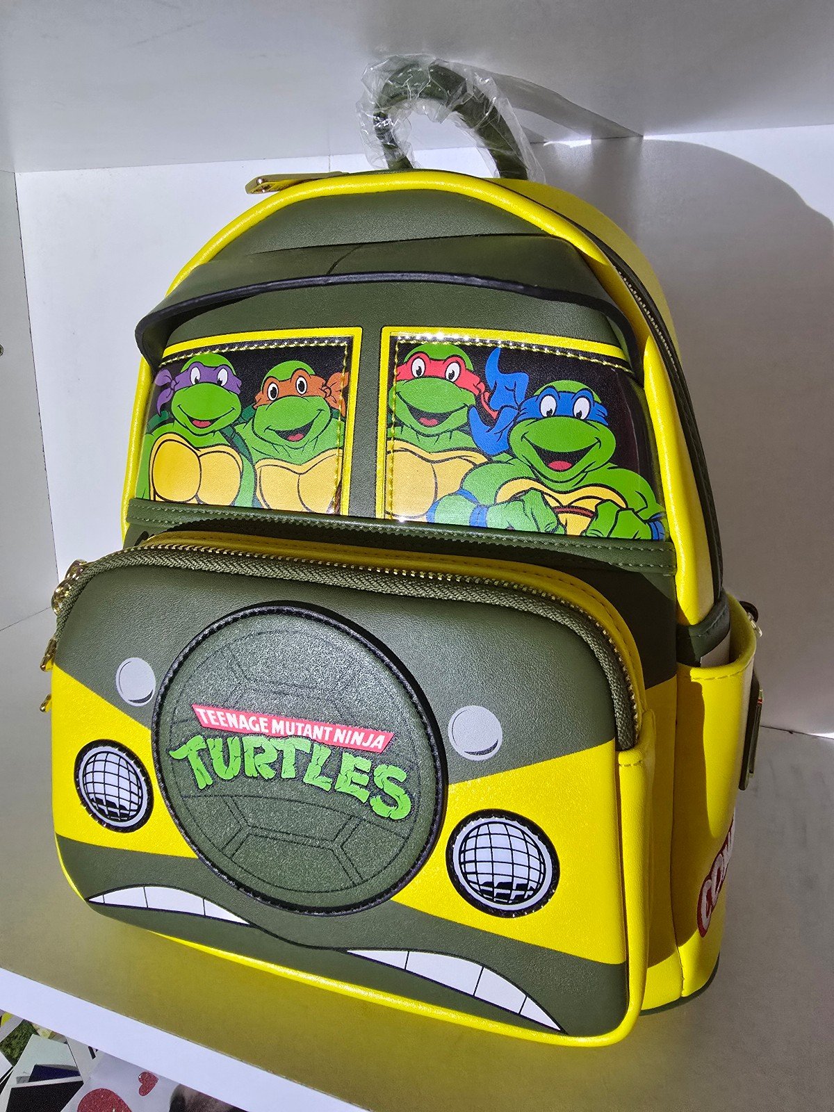 EXCLUSIVE-Loungefly Nickelodeon TMNT Light Up Turtle Party Wagon Mini Backpack