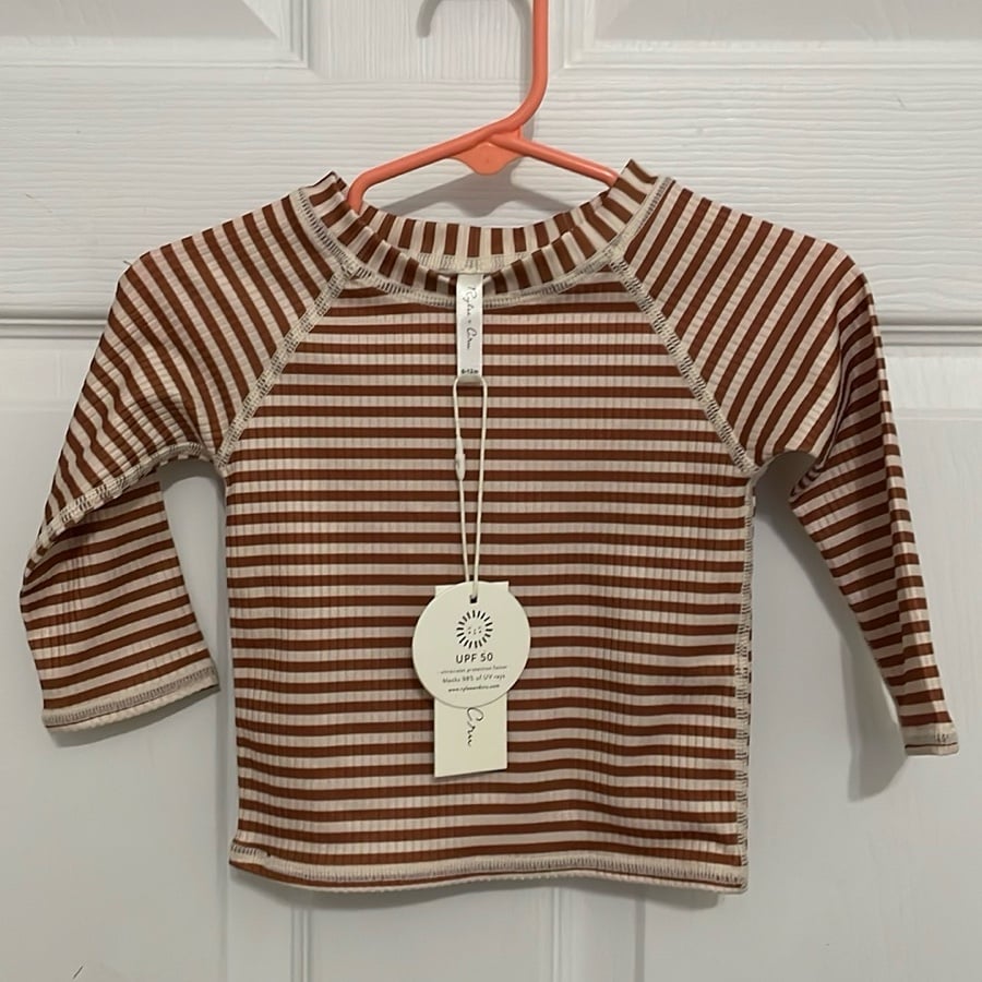 Rylee and Cru baby striped rash guard top