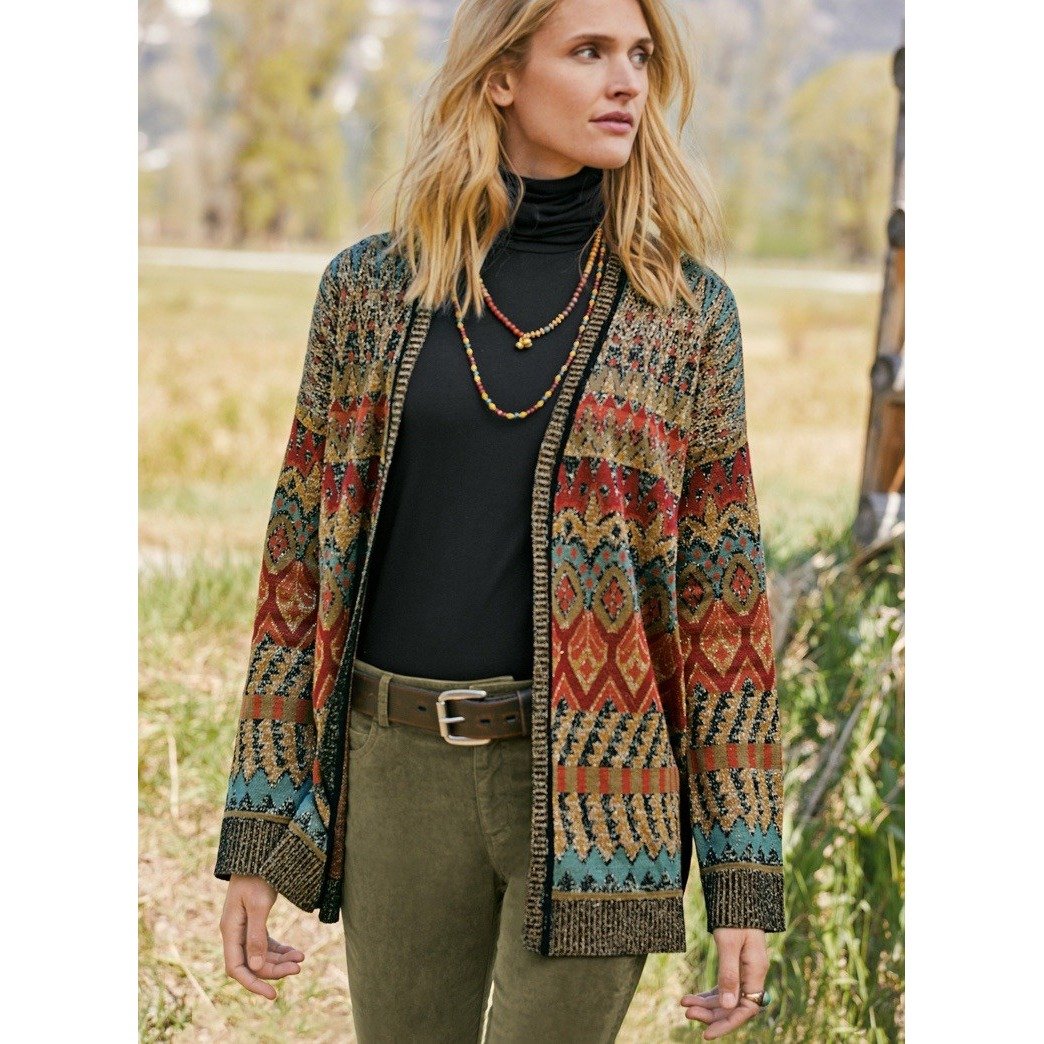 Peruvian Connections Open Front Cardigan Women's size Small