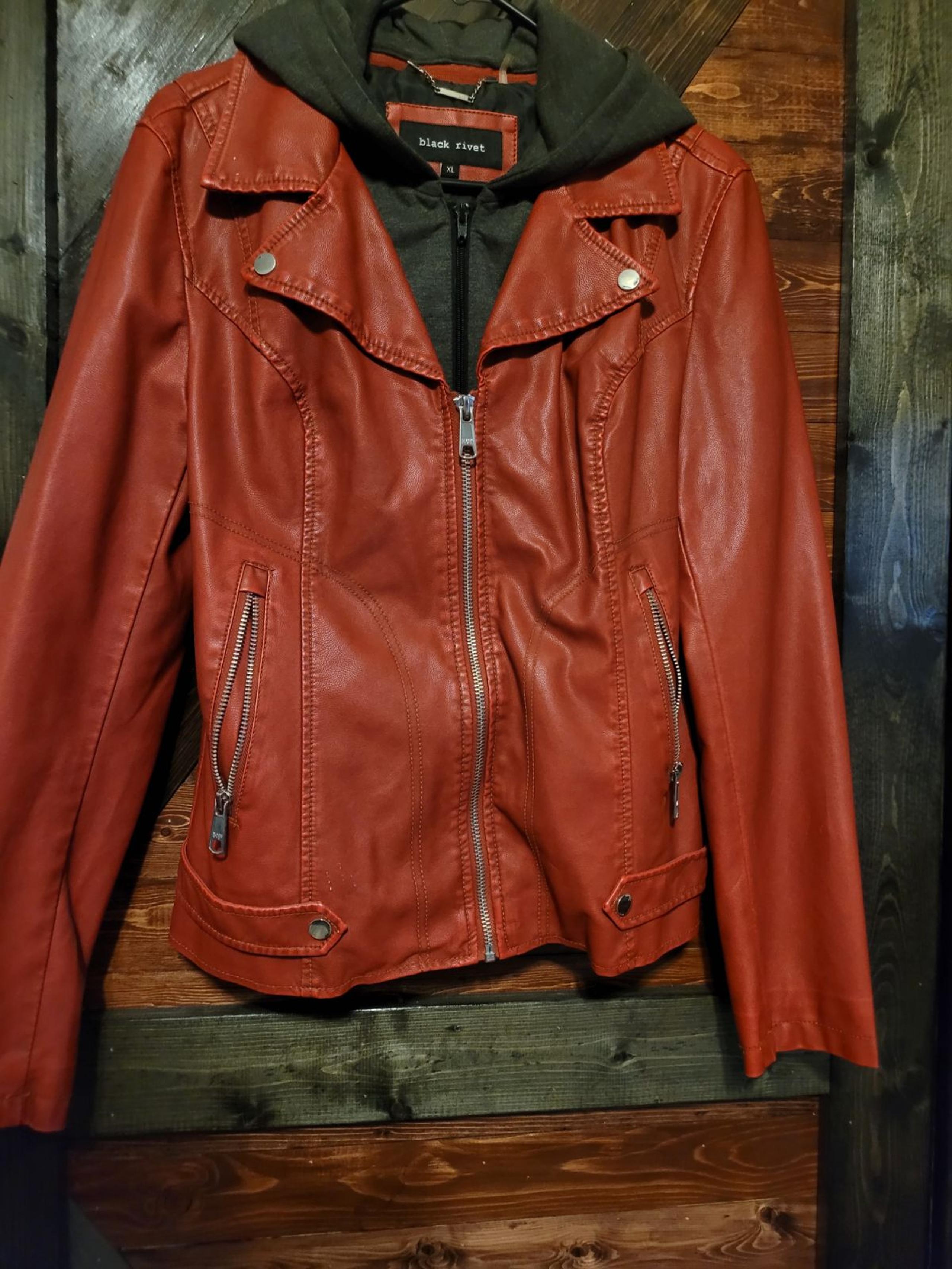 Faux Leather Jacket, hooded, women, remo