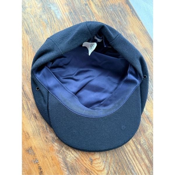 VTG L.L. Bean Men's 100% Wool Newsboy Cabbie Flat Cap Hat Blue Small