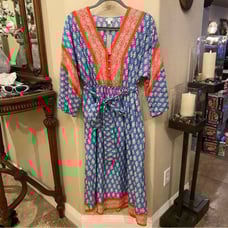 NWT~J. CREW Women V-Neck Cover-Up Dress in Classic Print Tie Waist Dress-Small