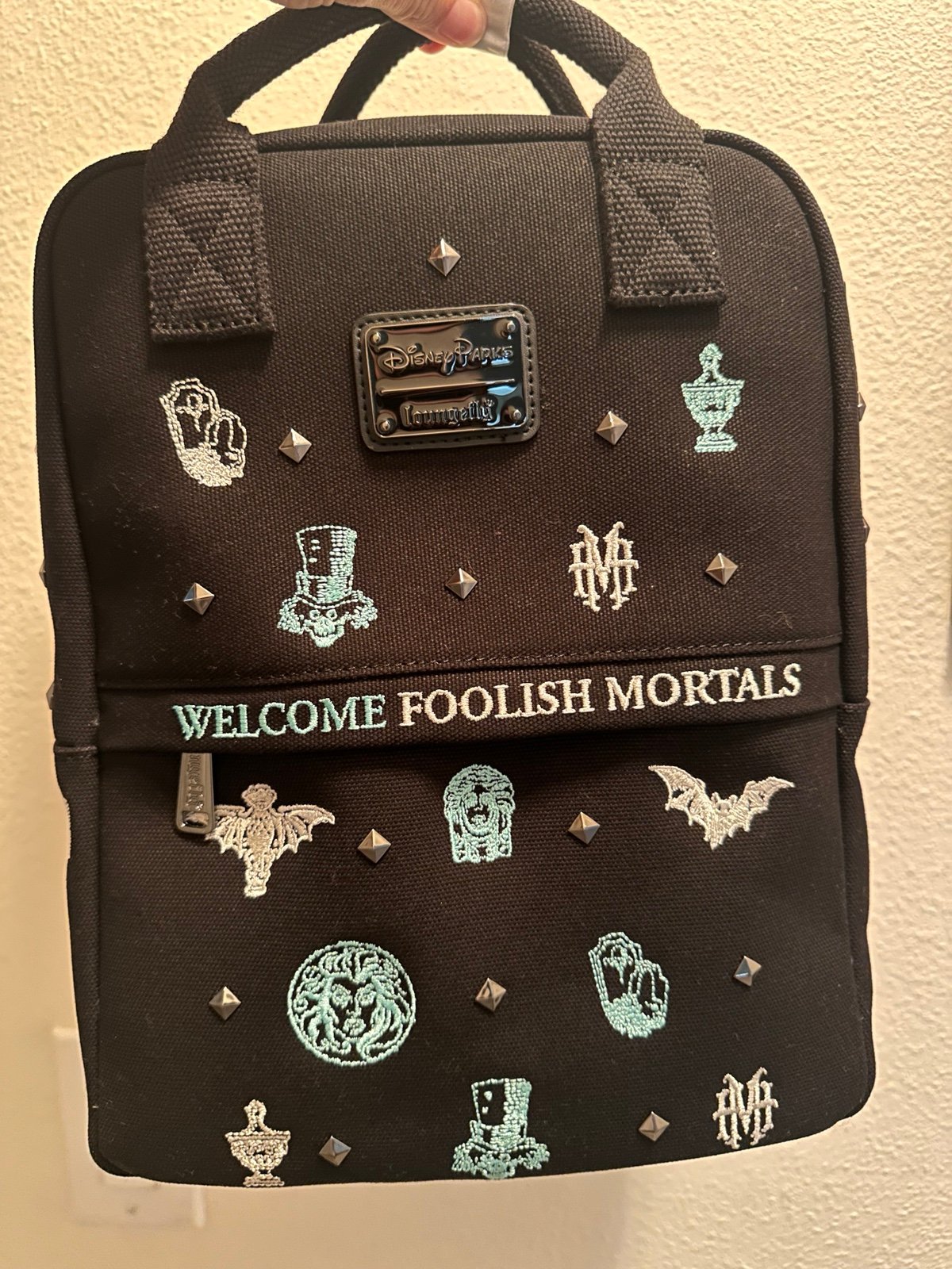 2024 Disney Parks Loungefly Haunted Mansion Canvas Backpack Leota Hatbox Ghost