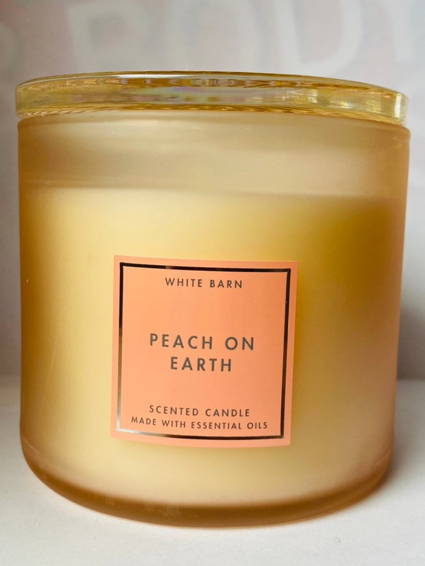 Peach on earth with glass lid 3-wick candle
