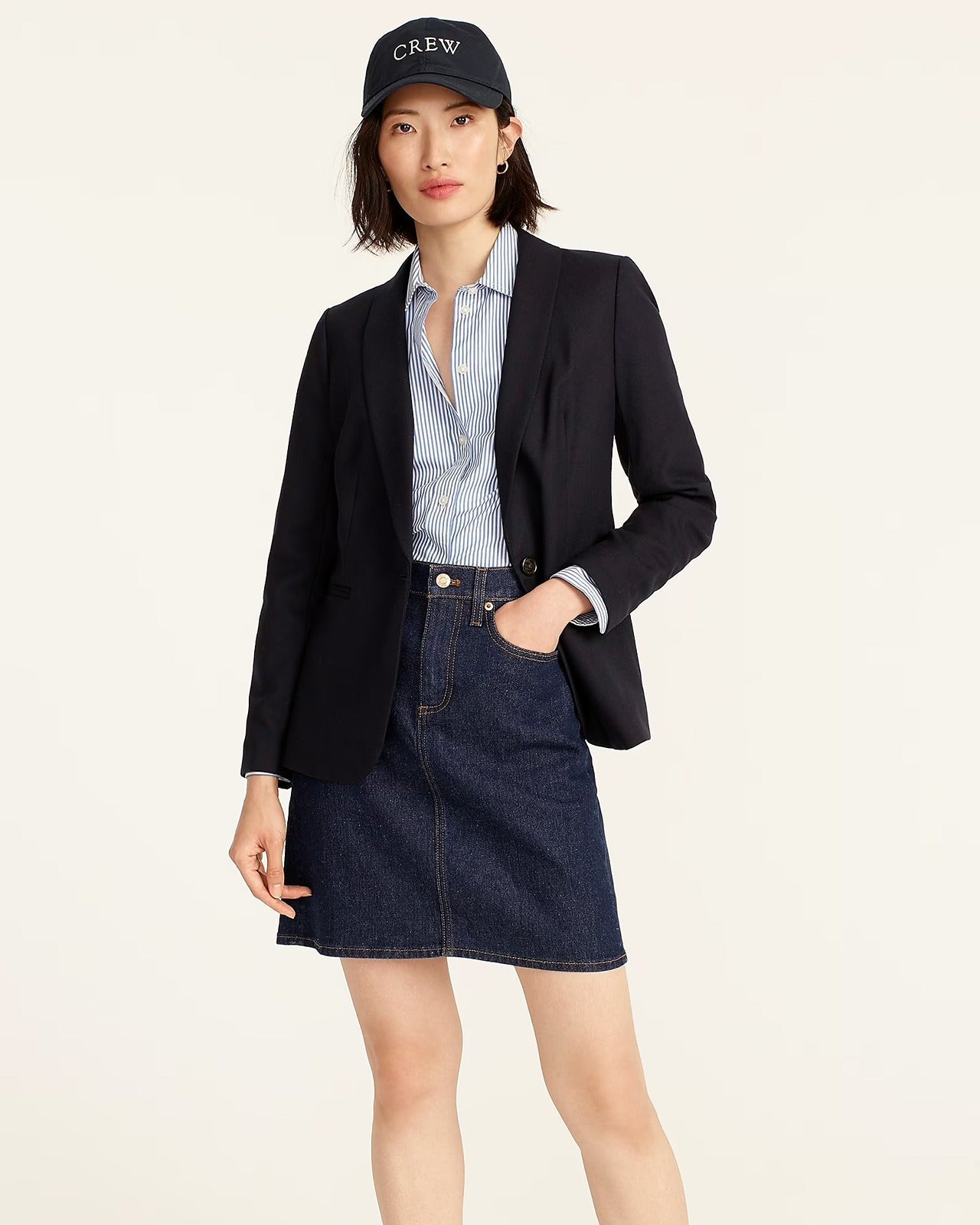 J CREW Parke blazer in wool flannel navy WOMEN SIZE 18