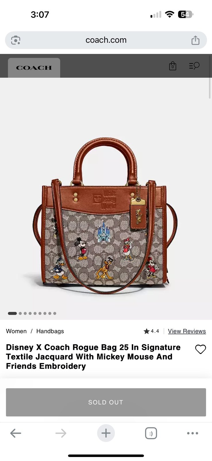 Disney X Coach Rogue Bag 25 In Signature Textile Jacquard With Mickey Mouse