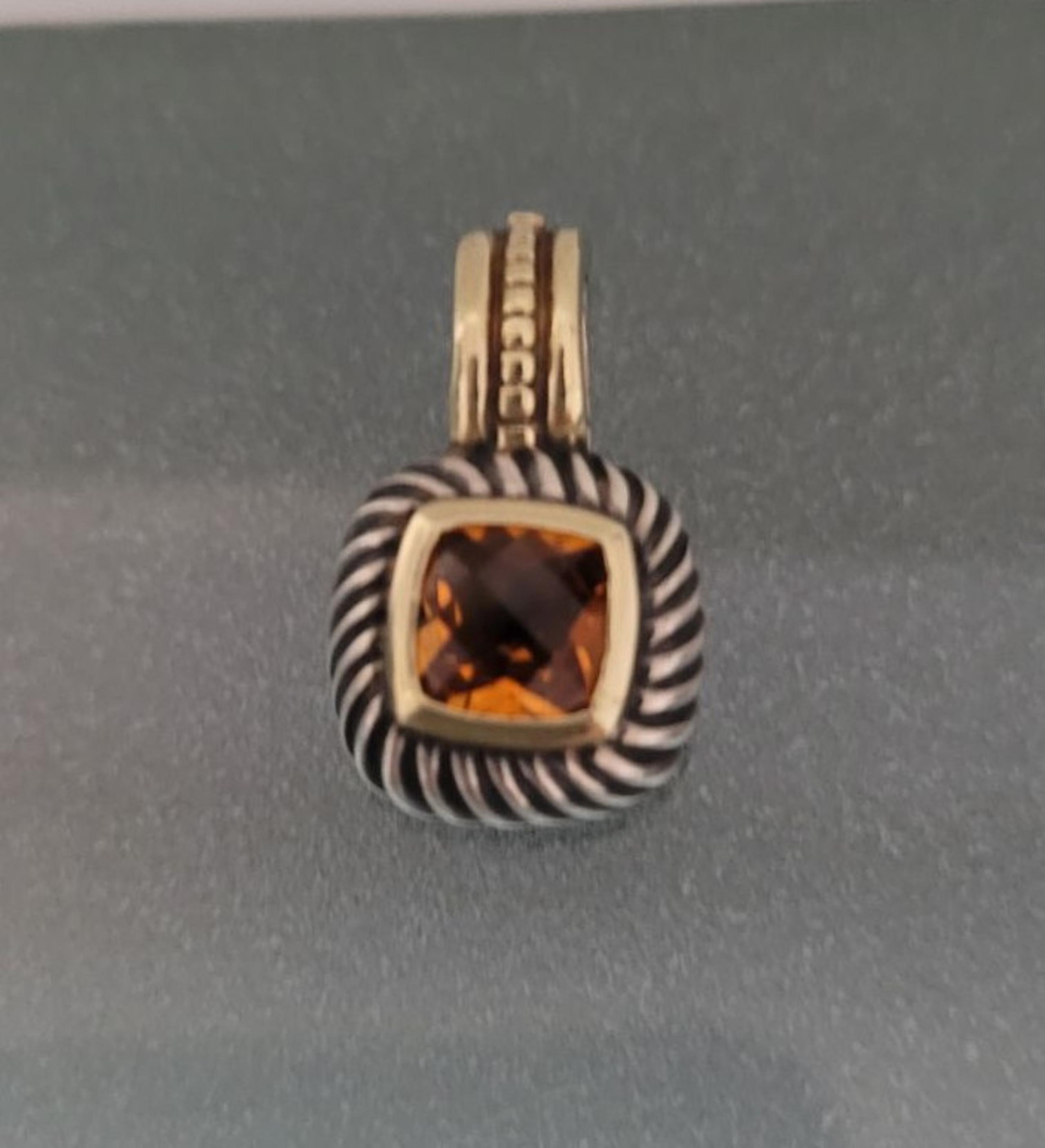 David Yurman Albion Citrine Pendant Enhancer Pendant