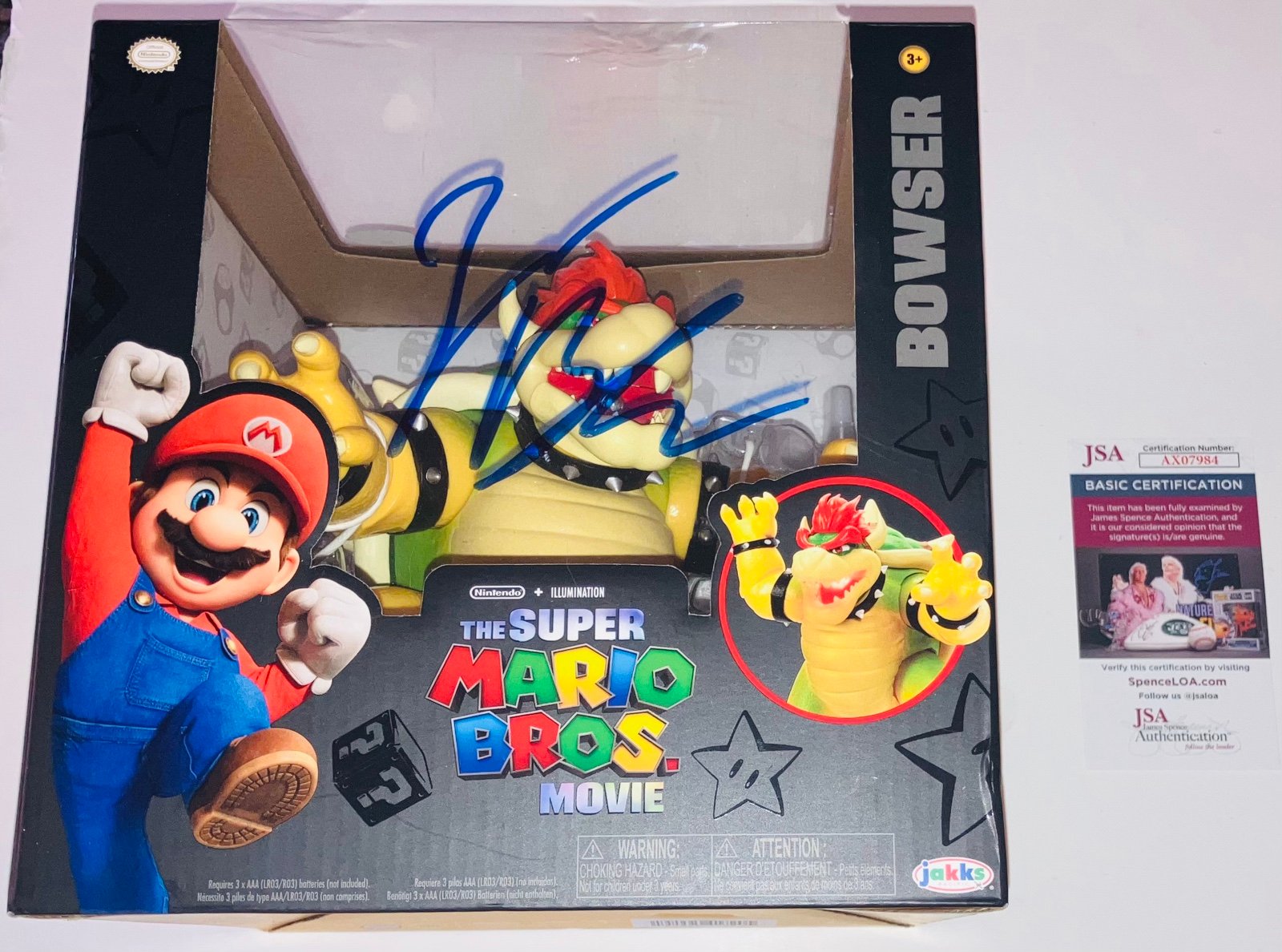 JACK BLACK SIGNED AUTOGRAPHED THE SUPER MARIO BROS MOVIE BOWSER FIGURE JSA COA!