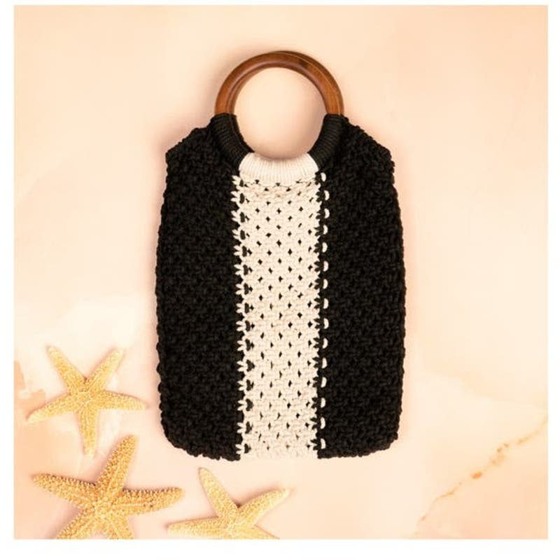Curateur Laude the Label Gabby Black Mini Macrame Bag NWT