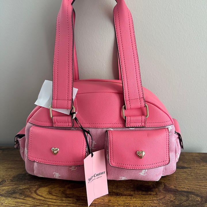 NWT Juicy Couture Pack it Up Bowler Hand Shoulder Bag Pink Lemonade Shimmer