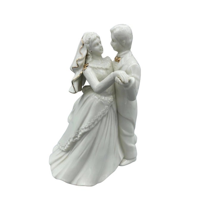 Vintage Mikasa Wedding Bells Porcelain Figurine Cake Topper Dancing Bride Groom