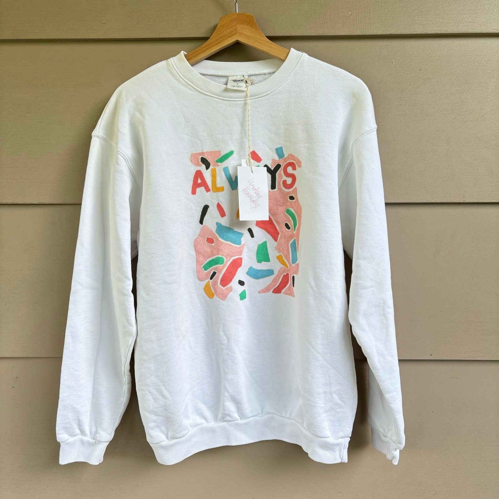 Deadstock Everybody.World “Always” Lindsay Kennedy 100% Cotton White Small