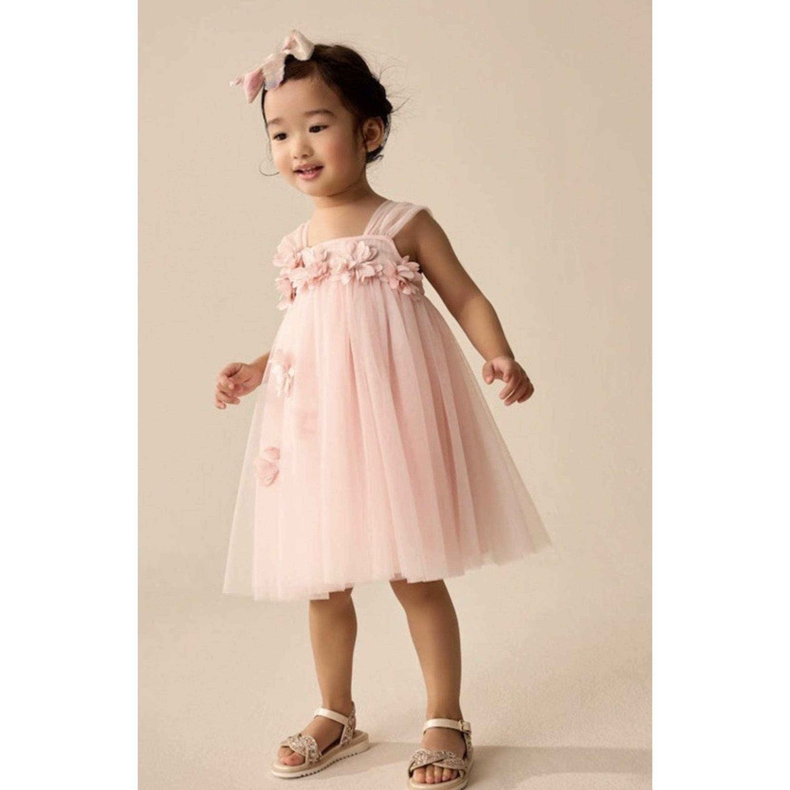 NEXT Sleeveless Mesh Party Dress Pink Sleeveless Tulle Girls Size 5-6 NWT $75