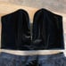 VS Vintage Dream Angels Velvet Bustier Top & High Waisted Velvet Lace Panty