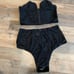 VS Vintage Dream Angels Velvet Bustier Top & High Waisted Velvet Lace Panty