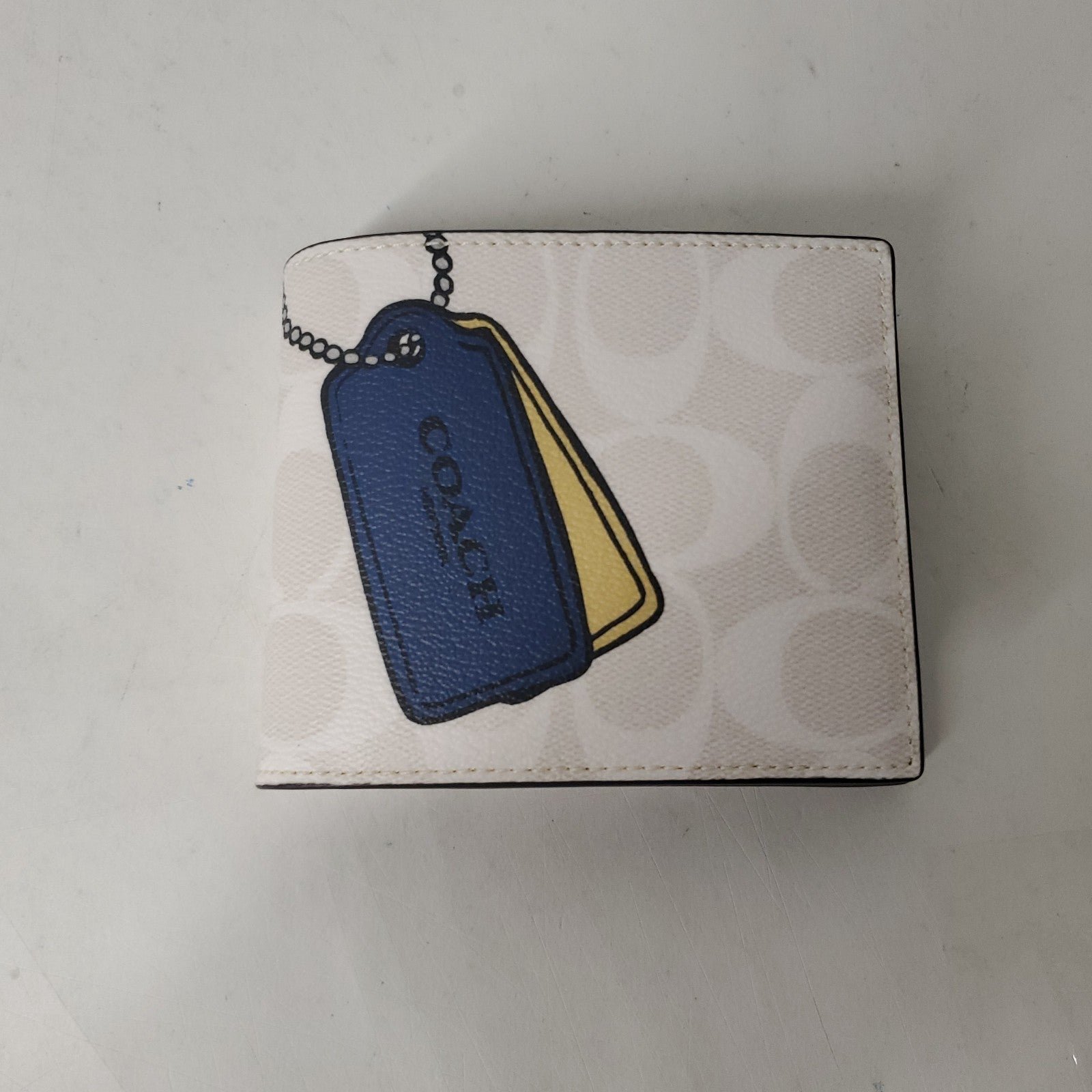 Coach CH085 3 In 1 Wallet Signature Canvas W/Trompe L'oeil Print SV/Chalk Multi