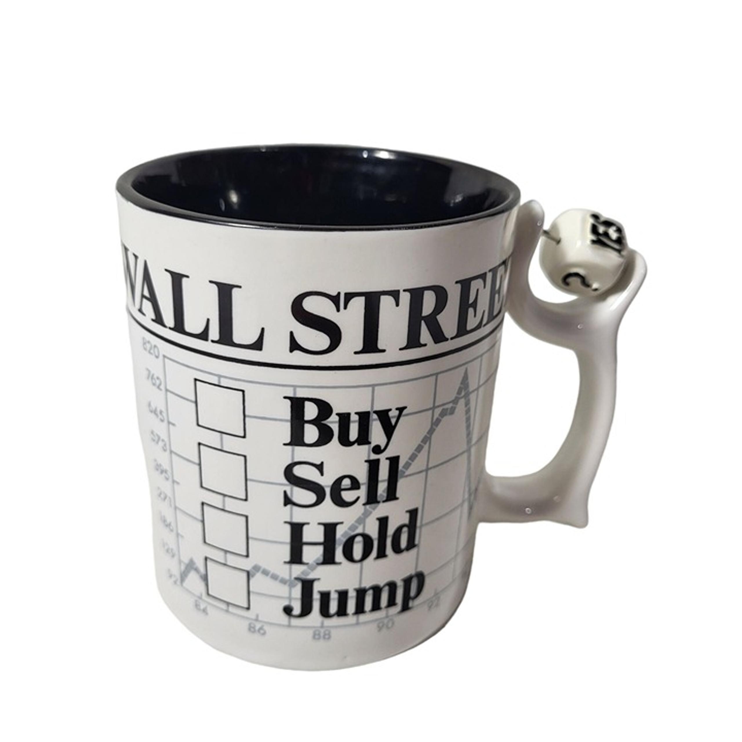 Vintage Department 56 Wall Street Spinners Coffee Mug Tea Cup Buy Sell Hold Jump