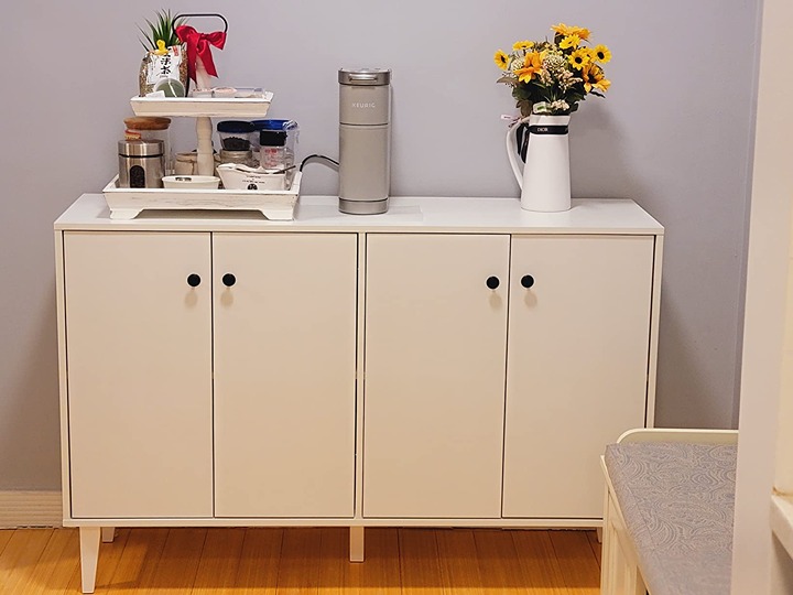 NEW Sideboard Buffet Cabinet Kitchen Storage w/ 4 Doors (White)