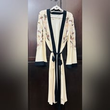 Willow & Clay Anthropologie Embroidered Duster-Robe NWOT