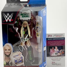 WWE Liv Morgan Signed Mattel Elite Wrestling Figure Autograph MITB JSA COA