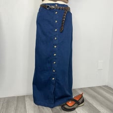 Vintage Talbots Button Front Denim Maxi/Midi Skirt