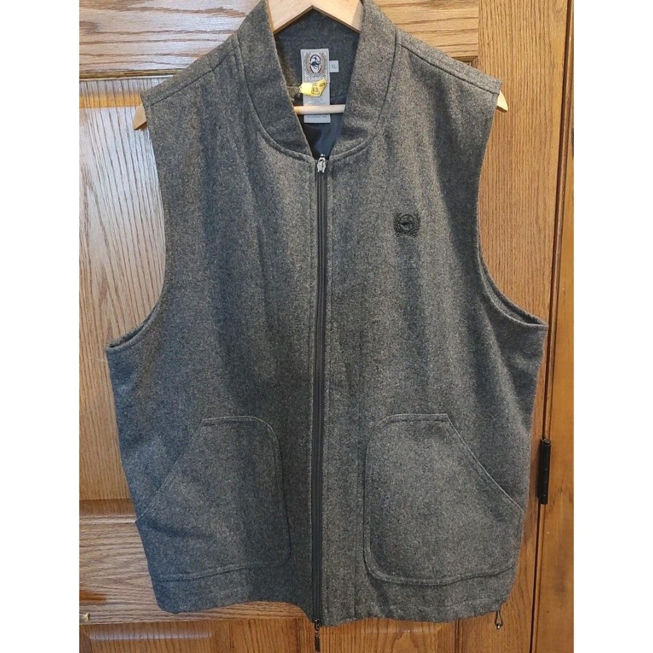 Cinch Men's Vest Size XL Wool Blend Gray Grey Pockets EUC