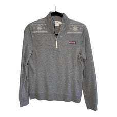 Vineyard Vines Women's Small Snowflake Embroidered Shep Quarter Zip Sweatshirt