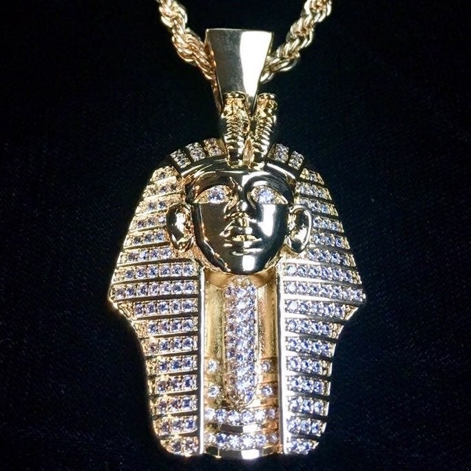 PHARAOH DIAMONDS CZ 18K GOLD CHAIN ITALY