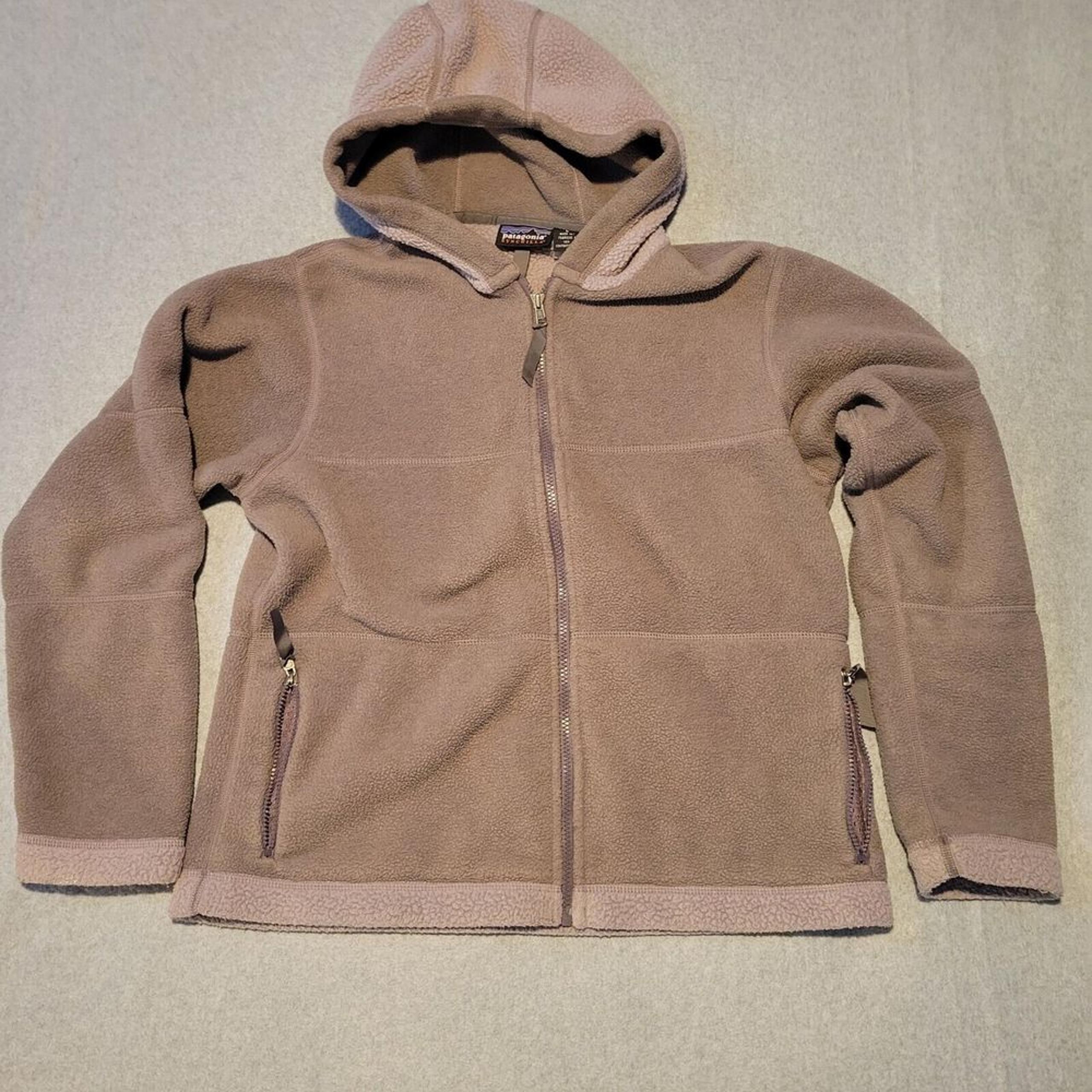 Vintage Patagonia Jacket Adult L Gray Purple Synchilla Fleece Sweater USA Womens