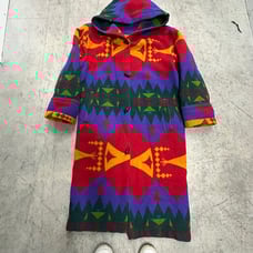 Vintage Wool Navajo Western Gallery Coat size Small Unisex Hooded