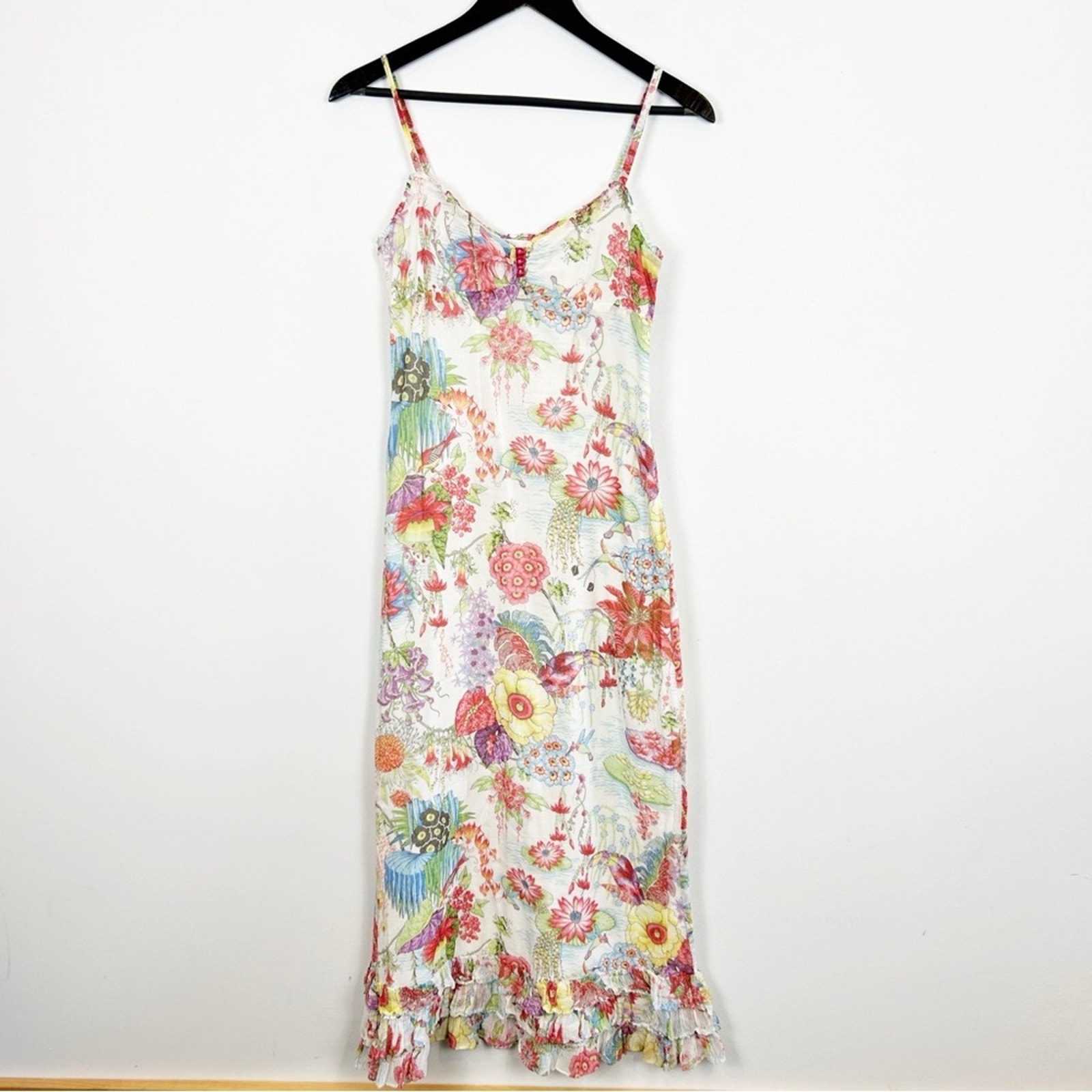 Vintage Y2K Deletta Floral Midi Dress Size 2
