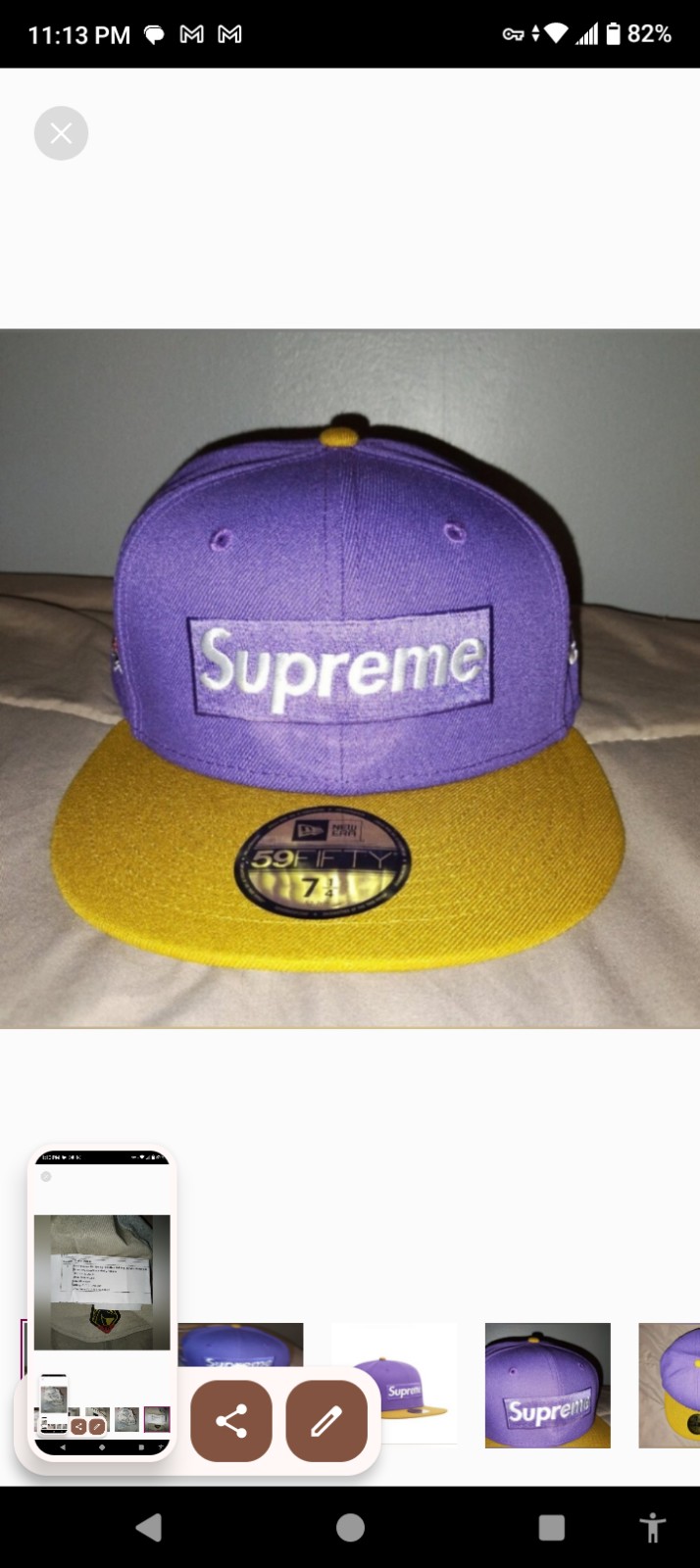 Supreme 2-Tone Box Logo Fitted Hat Hats