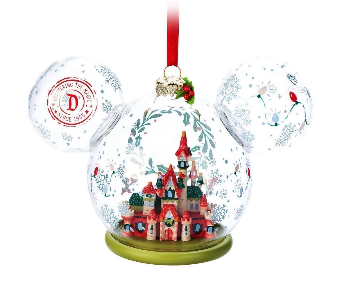 Mickey Mouse Icon Sleeping Beauty Castle Christmas Glass Sketchbook Ornament