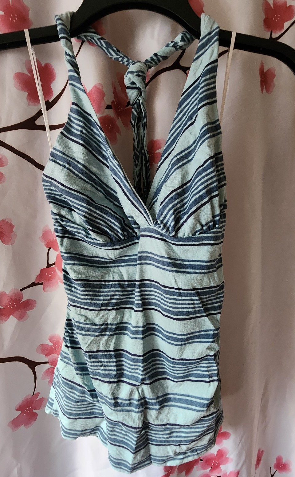 NWT New With Tags H&M Blue Stripe Halter Top Size XSmall