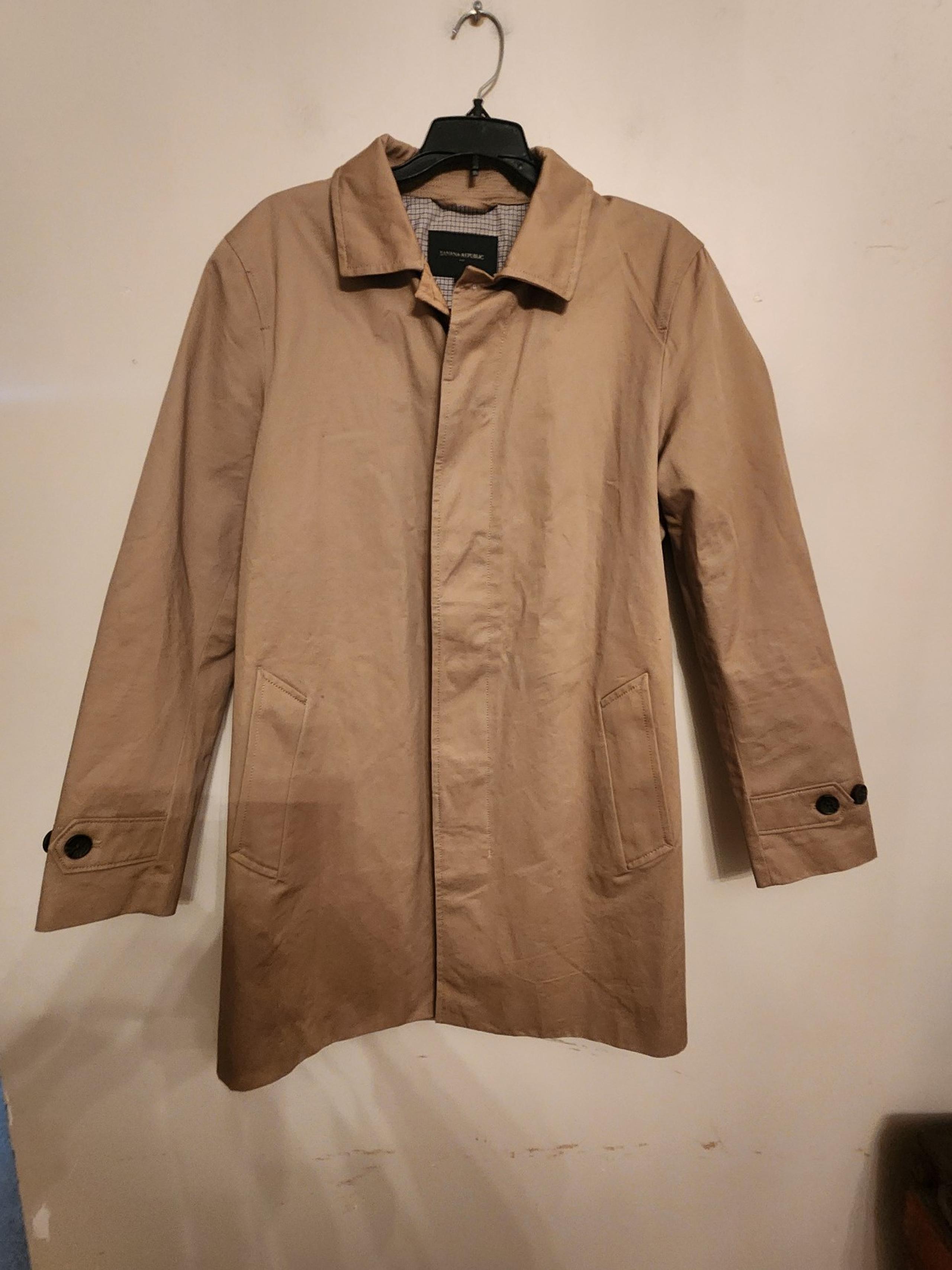 Banana Republic Trench Coat Midi  Size small Tan Khaki