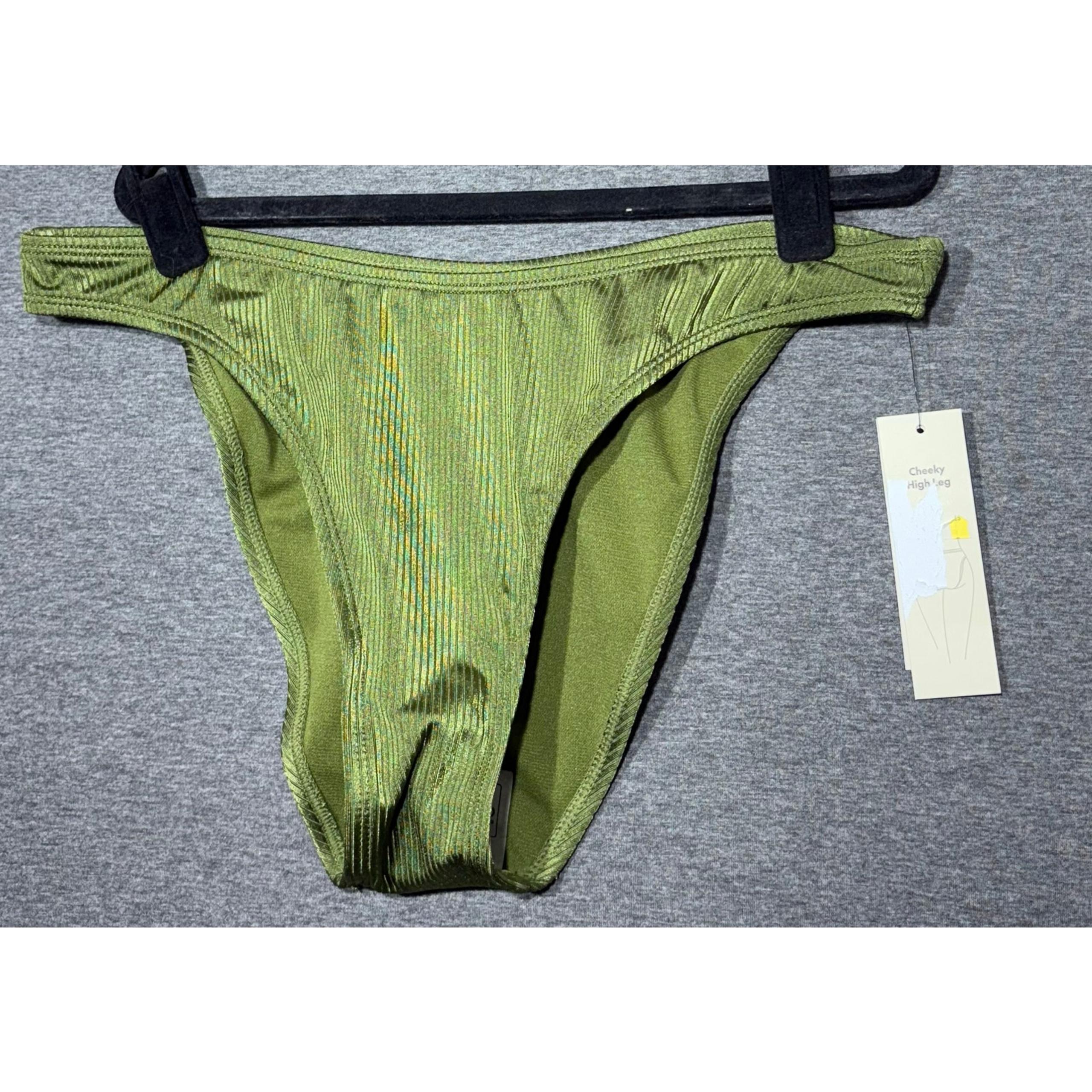 NO BOUNDARIES | Women's Juniors Green High Cheeky Bikini Bottom | NWT | Medium