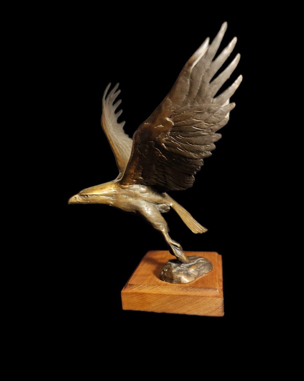 Bronze Eagle Sculpture by Chester Comstock