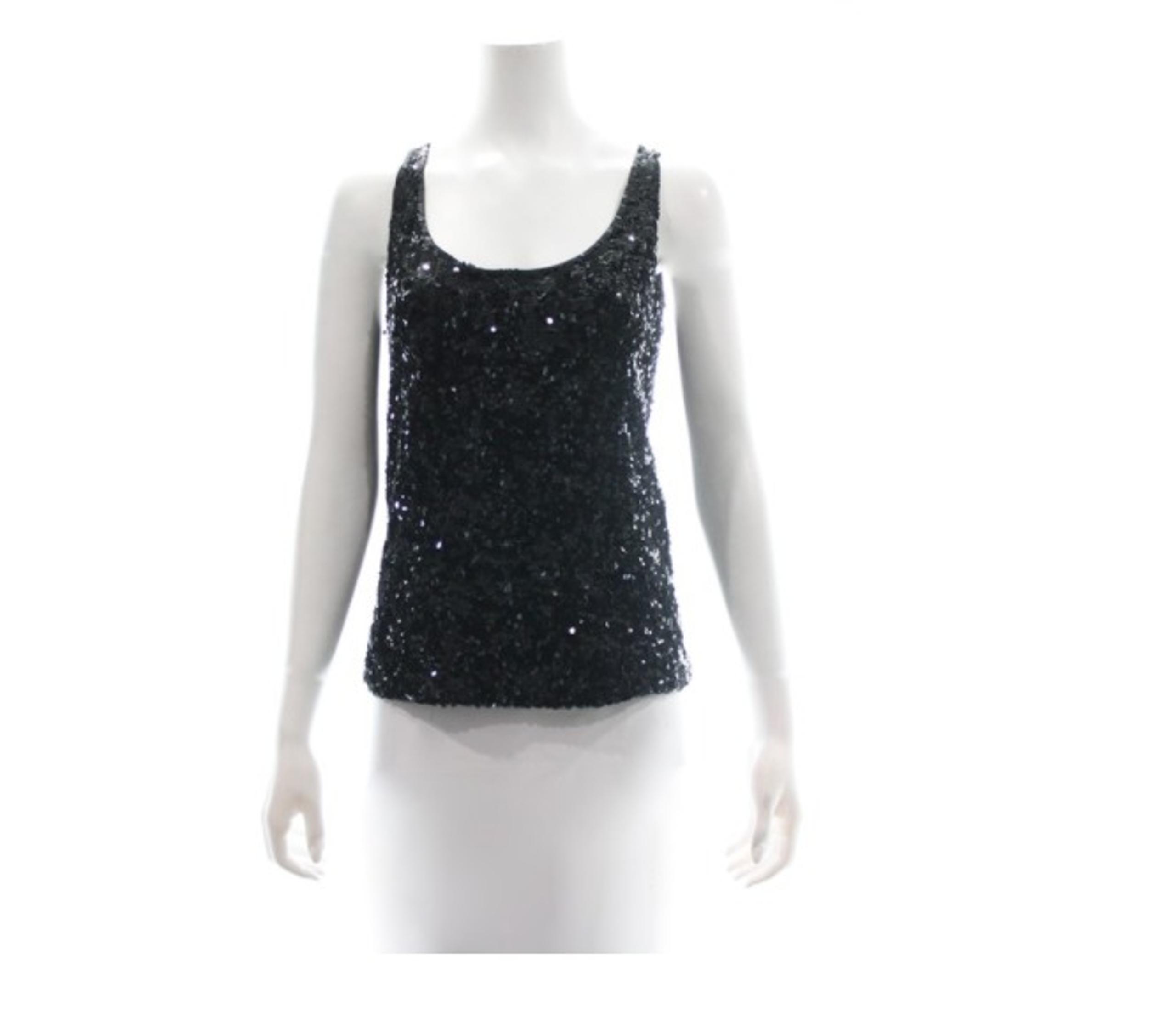 DONNA KARAN SEQUINED TANK TOP SIZE M