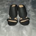 Women's Rogue Assymetrical Black Slip On Heel Size: 7.5M