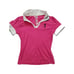Vintage French Kitty by Mighty Fine Womens Polo Shirt, Embroidered, Pink, Medium