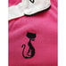 Vintage French Kitty by Mighty Fine Womens Polo Shirt, Embroidered, Pink, Medium