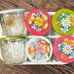 6 vintage quilted Ball Mason Jars with floral lids