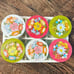 6 vintage quilted Ball Mason Jars with floral lids