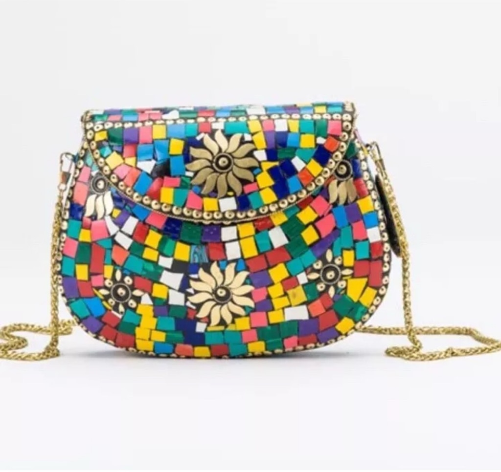 NWOT Ramla Sunshine Handmade Crossbody Clutch